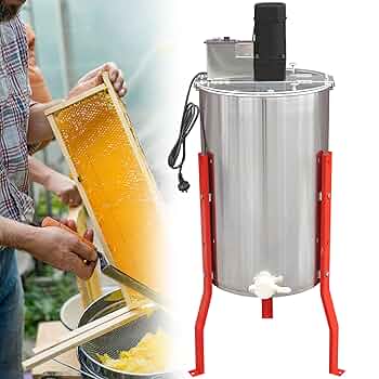 養蜂回転採蜜機 Amazon｜電動 蜂蜜分離器、4フレーム 304 きステンレス遠心分離
